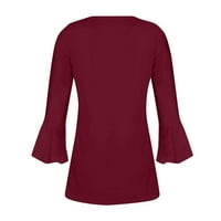 Floleo женски върхове с дълъг ръкав просвета плюс размери ризи модни блузи ежедневни тръби на тръба, плътна закопчана основна