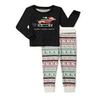 Дерек сърце дакел Празник съвпадение семейство Коледна пижама малко дете Унис спално облекло комплект, 2-парче, размери месеци-5т