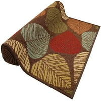 Персонализиран размер RUGNER RUG Флорални кафяви листа Дизайн Нарязани на размери Устойчив на килимче за килим от краката множествена