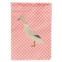 Carolines Treasures BB7858CHF West Harlequin Duck Pink Check Flag Canvas House Size голям, многоцветен