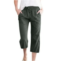 Gaecuw ленени панталони за жени летни панталони панталони плюс размер редовно прилягане на дълги панталони тегличи панталони Суипт