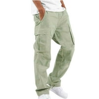 Сделки мъже солидни ежедневни множество джобове на открито прав тип фитнес панталони товарни панталони Панталони красиви стилни