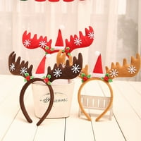Ayyufe Christmas Antlers Headdress Преносим лек празничен декоративен изискан еластичен шапки анимационен филм Снежинка Коледна