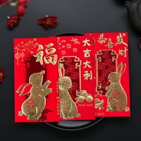Червен пакет Нова година Стил Модел удебеляване благословия думи Китайски фестивал на фестивала за фестивал за фестивал на заек