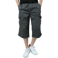 BadyMincsl панталони за мъжки клирънс мъжки плюс размер памук многопосочен гащеризон изрязани панталони подрязани панталони