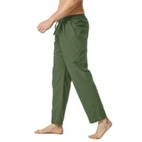 Wyongtao се занимава с уютно мъжко ленено свободно ежедневно еластично талия панталони йога панталони домашни панталони