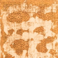 Ahgly Company Indoor Rectangle Abstract Orange Modern Area Rugs, 5 '7'