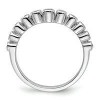 0,25ct. Cz солиден истински 14k бял полиран съвпадащ сватбена лента пръстен