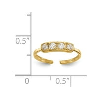 14K жълто златово пръстенна лента пръст кубичен циркония CZ