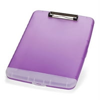 Тънък клипборд с кутия за съхранение, отделение за клип и съхранение с нисък профил, лилаво