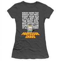 Trevco STHPK128-JS- South Park & ​​Professor Chaos с къс ръкав младши тениска, въглен- малък