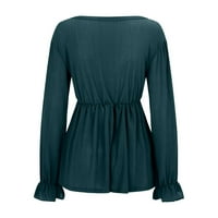 Wozhidaoke шифон блузи за жените елегантна горна риза твърд цвят райета тънка топ-образ