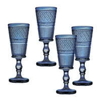 Кларо син бокал стъклен комплект от 4 броя