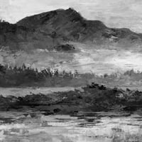 Парвез Тадж тъмна и мистериозна планина живопис печат върху увито платно