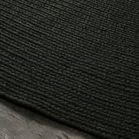 Впечатления parmigianino солиден овален сплетен на закрито на открито килим 5 '8', черно