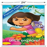 Nickelodeon Dora The Explorer - Разгледайте плаката за стена с дървена магнитна рамка, 22.375 34
