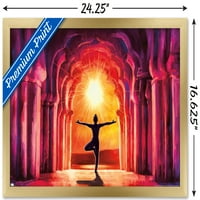 Морено - Изящно изкуство - Йога сутрешно слънце за стена плакат, 14.725 22.375 рамки