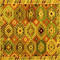 Ahgly Company Indoor Rectangle Oriental Yellow Modern Area Rugs, 2 '5'