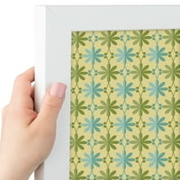 PINPI Персонализирана табло за коркова табла Флорално синьо и зелено плакати има платно в стил плат, в рамка в флорално синьо