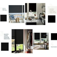 Keego Roller Shades for Home Windows Shinds затъмнение Присъдим персонализиран цвят и размер Черен 26 W 56 H