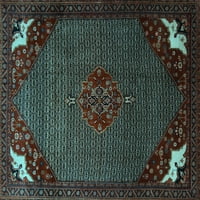 Ahgly Company Indoor Square Persian Light Blue Traditional Area Rugs, 3 'квадрат