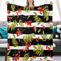 Раирани флорални печат хвърля одеяло с калъф за възглавница за домашен диван легло и диван пролетни цветя хвърлят пътуване одеяло