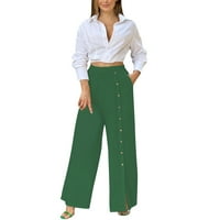 Ociviesr дамски солиден цвят модно памучно бельо единично разхлабени ежедневни панталони широки крак суитчани жени плюс размер