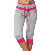 Sksloeg спортни панталони за жени цветен блок активно облекло джогинг писта маншет жени тренировки суитчани памук джогинг салон