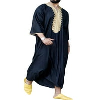 Мъжки v Врат дълъг ръкав халат Дълго нощна рокля Кафтан Тобе домашно бельо на шезлонги ежедневни риза