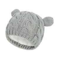 Клирънс под $ $ бебешки шапки за момче момиче шапка памук плетен зимни топли шапки+ръкавици със сиво сиво