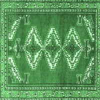 Ahgly Company Indoor Rectangle Persian Emerald Green Traditional Area Rugs, 4 '6'