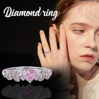 Подаръци за жени дами модна сватба любов сърце диамант дами прасковено сърце пръстен на клирънс