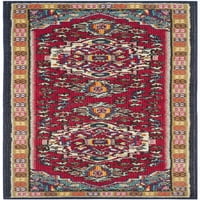 Monaco Ashley Floral Brounded Runner Rug, Red Turquoise, 2'3 7 '