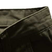 Товарни панталони Labakihah за мъже Мъжки лятна мода и панталони за свободното време с много джоба с твърди цветове бежови бежови