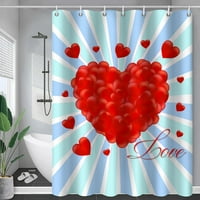 Свети Валентин ден завеса за душ, сладък валентин ден елемент за печат душ завеси за селска къща декор за баня романтична тъкан