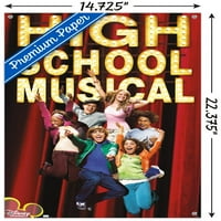 Музикален в гимназията - плакат за стена с лого с Push Pins, 14.725 22.375