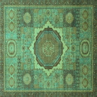 Ahgly Company вътрешен правоъгълник ориенталски тюркоазено сини килими за модерна зона, 6 '9'