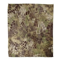 Хвърлете одеяло топло уютно печат фланелен камуфлаж kryptek изкривен шестоъгълник с пчелни пита размазани зелено кафяво бежово