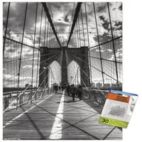 Крис Блис - Бруклински мостов стенен плакат с бутални щифтове, 14.725 22.375