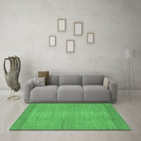 Ahgly Company Indoor Rectangle Abstract Emerald Green Modern Area Rugs, 5 '7'