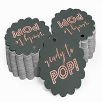Inkdotpot of Ready to pop baby душ favor paper tags craft real rose gold foil hang tags
