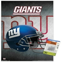 New York Giants - Плакат за стена на шлем с бутални щифтове, 14.725 22.375
