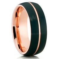 Черен сватбен пръстен, розово злато