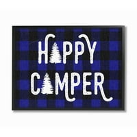 Колекцията за домашен декор на Fupell Happy Camper Buffalo Plaid Wall Art