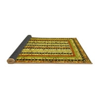 Ahgly Company Indoor Rectangle Abstract Yellow Modern Area Rugs, 6 '9'