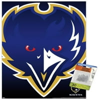 Baltimore Ravens - Плакат за стена с лого с бутални щифтове, 14.725 22.375