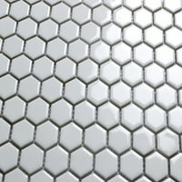 Керемиди-стойност серия 1'' 1'' шестоъгълна порцеланова мозаечна плочка в лъскава бяла-квадратна картонена кутия за крака
