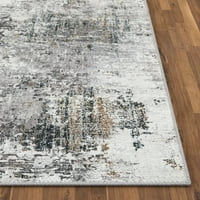 Добре изтъкана Arcata Grey Machine Измита съвременна абстрактна бедстваща зона килим