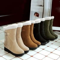 Aayomet Fall Boots for Women Големи зимни топли памучни ботуши Дебели соли с плоска пета снежни ботуши снежни ботуши