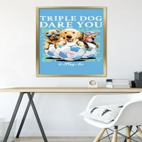 Джим Болдуин - тройно куче, смееш стена плакат, 22.375 34 рамки